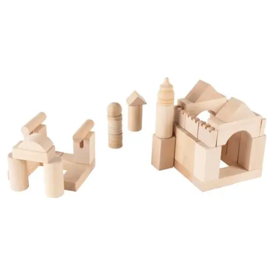 Toy Time Wooden Blocks Classic Building Set with Storage Bag {6}