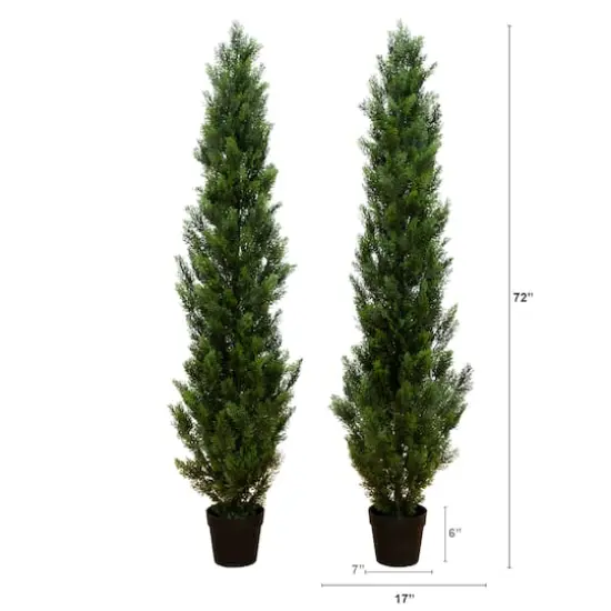 6ft. Potted UV Resistant Topiary Cedar Trees, 2ct. {5}