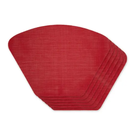 DII&reg; Solid Wedge Vinyl Table Placemats, 6ct. Tango Red {1}