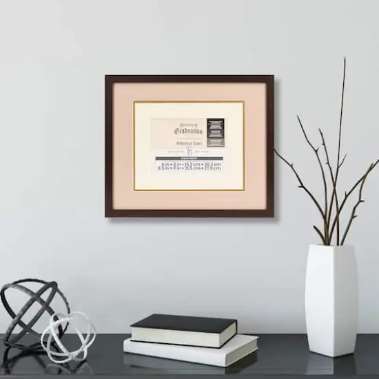 6" x 8" Walnut Document Frame with Triple Mat by Studio D&eacute;cor&reg; {1}
