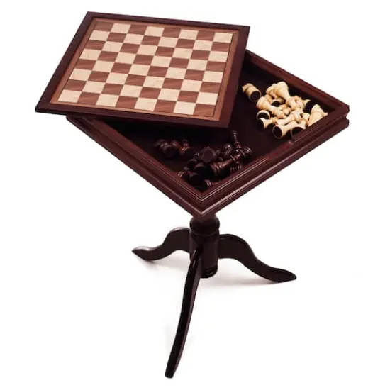 Toy Time Chess & Backgammon Pedestal End Table {1}