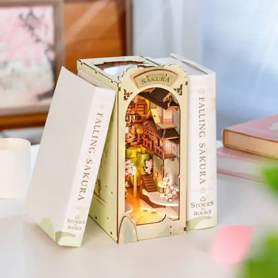 Rolife&reg; Falling Sakura DIY Book Nook Shelf Insert Kit {7}