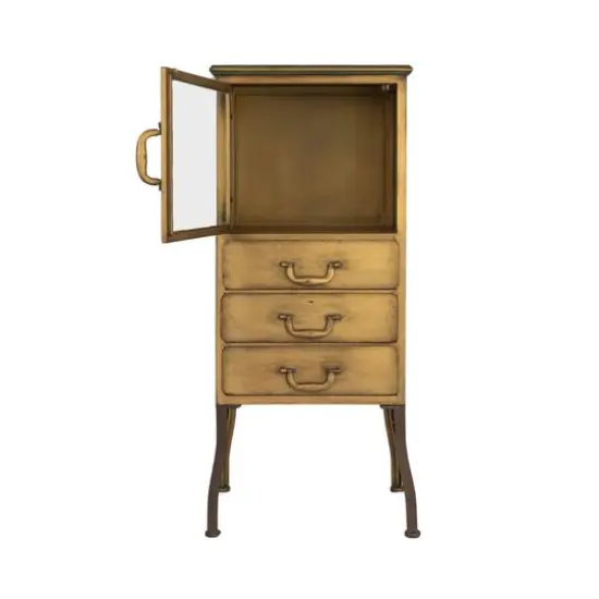 Hello Honey&reg; 35.5" 3-Drawer Metal Cabinet Gold {7}