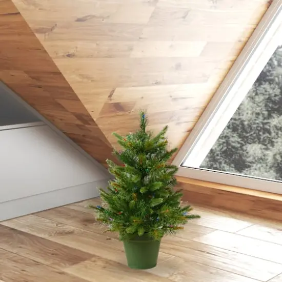 2ft. Unlit Cashmere Pine Artificial Christmas Tree in Pot {3}