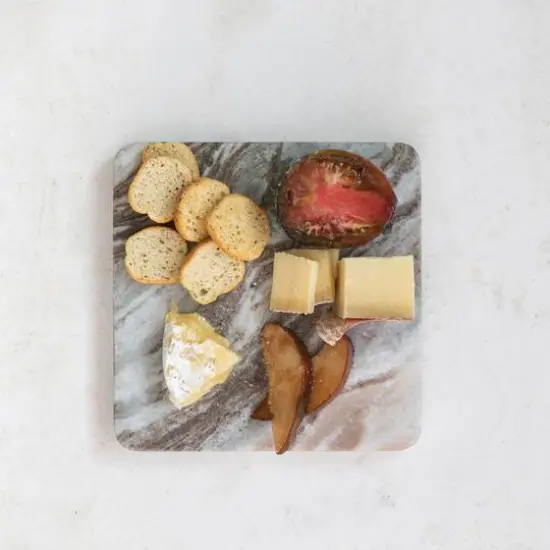 Hello Honey&reg; 8" Multicolor Marble Heat-Resistant Trivet {3}
