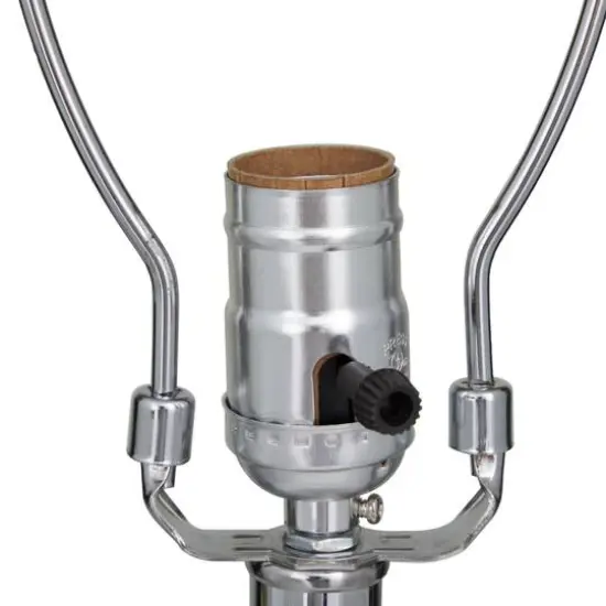 White Marble Thick Stand Table Lamp with Drum Shade 15" x 15" x 26" {6}