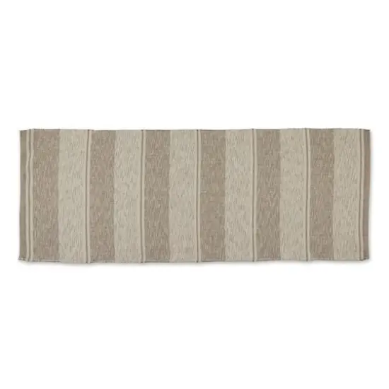 DII&reg; Variegated Stripe Recycled Yarn Floor Runner, 2ft. x 6ft. Brown Variegated {1}