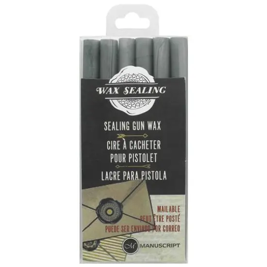Manuscript Wax Sealing Gun Wax Sticks, 6ct. Silver {1}
