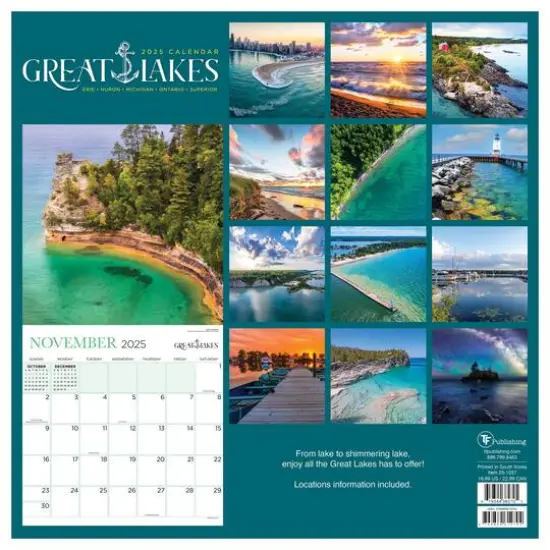 TF Publishing 2025 Great Lakes Wall Calendar {3}