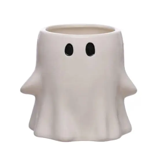 5.25" White Ghost Ceramic Decorative Container by Ashland&reg; {1}