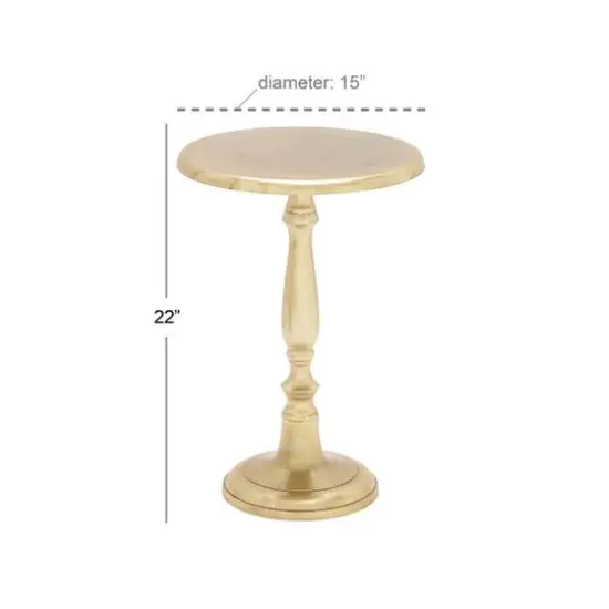 Gold Aluminum Traditional Pedestal Table {6}