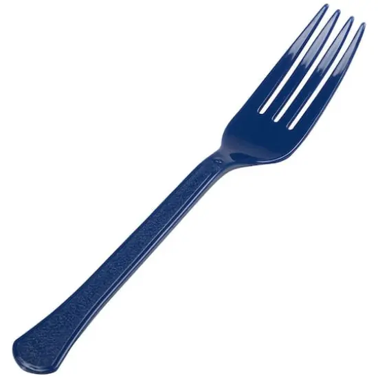 JAM Paper Premium Utensils Plastic Forks Party Pack, 48ct. Navy Blue {1}