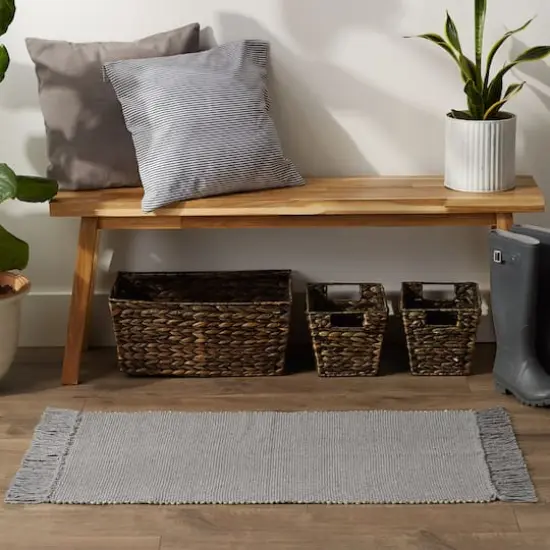 DII&reg; 2-Tone Ribbed Rug, 2ft. x 3ft. Gray/Off White {4}