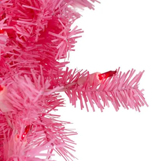 3ft. Pre-Lit Pink Spruce Christmas Wreath, Pink Lights {4}