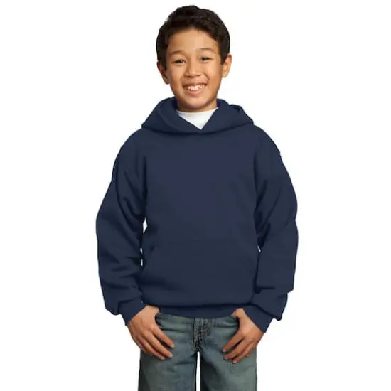 Port & Company&reg; Neutrals Youth Core Fleece Pullover Hooded Sweatshirt Navy {3}