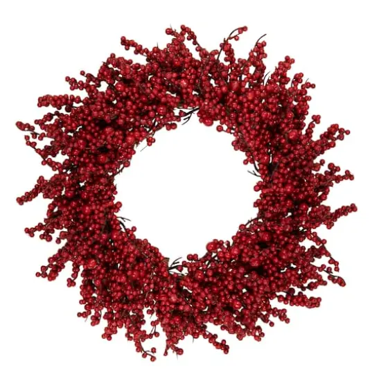 22" Red Berries Artificial Christmas Wreath {1}