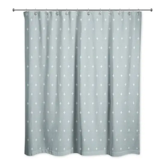 Plus Shower Curtain White on Blue {3}