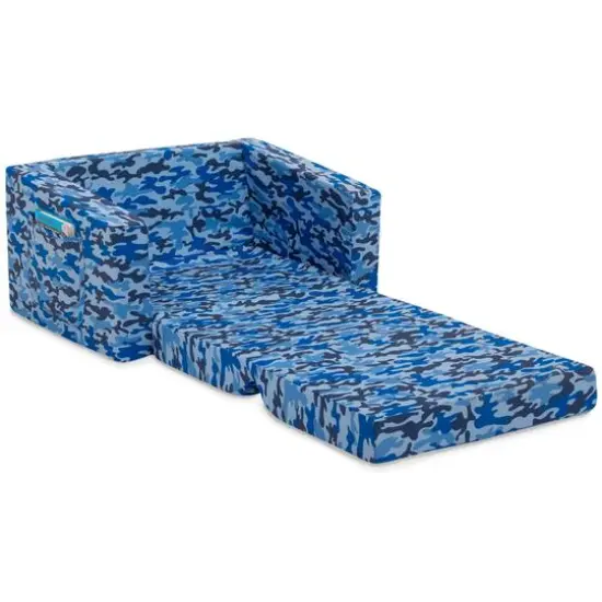 Delta Children Blue Camo Cozee Flip Out 2-in-1 Convertible Chair to Lounger {5}