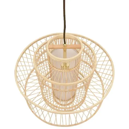 Hello Honey&reg; 19.5" Boho Tiered Bamboo Chandelier Brown {5}