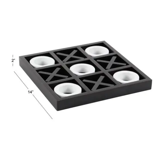 Black & White Wood Tic-Tac-Toe Game Set {7}