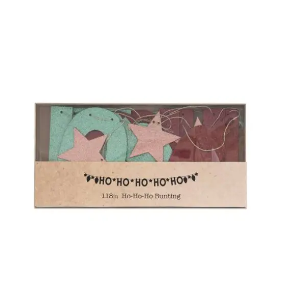Hello Honey&reg; 10ft. Decorative MDF Banner with Stars, Glitter & "Ho Ho Ho" in Kraft Box {6}