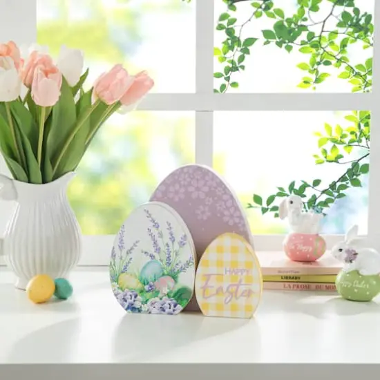 Glitzhome&reg; 8" Easter Eggs Table D&eacute;cor {4}