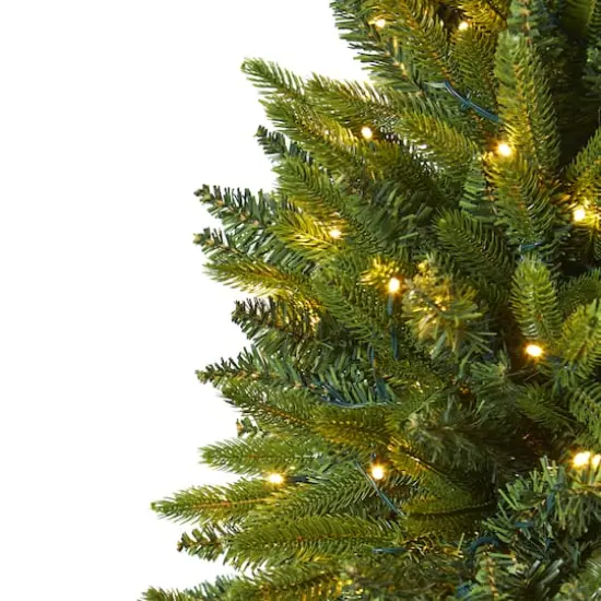 7ft. Pre-Lit Sun Valley Fir Artificial Christmas Tree with LED Lights {5}