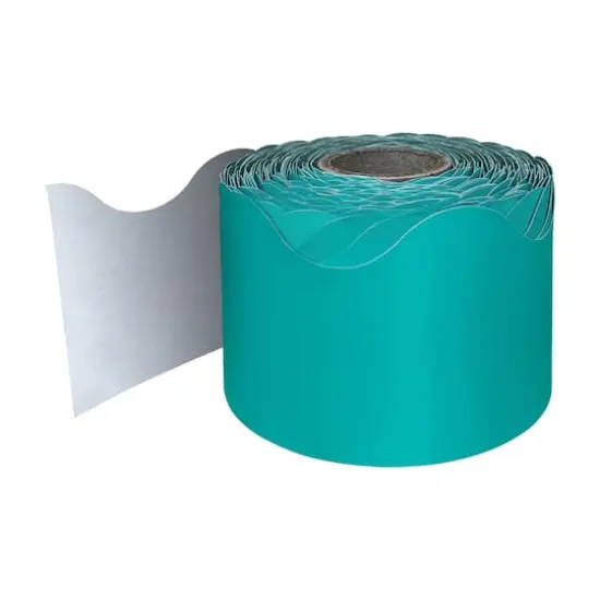 Carson Dellosa&reg; Teal Rolled Scalloped Border, 195ft. {3}