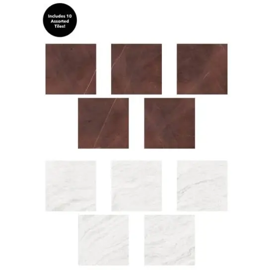 Chris Loves Julia Bonneville Peel & Stick Floor Tiles, 10ct. Oxblood {4}