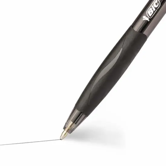 BIC&reg; Glide&trade; Black Medium Point 1mm Retractable Ball Pen, 12ct. {6}