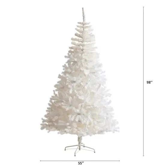 8ft. Unlit White Artificial Christmas Tree {3}