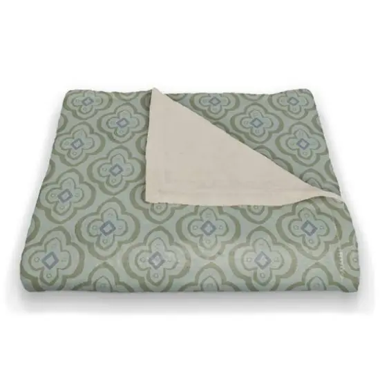 Quatre Coral Fleece Blanket Green/Blue {3}