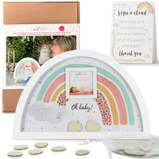 Kate Aspen&reg; Boho Rainbow Frame Baby Shower Guest Book Alternative {8}