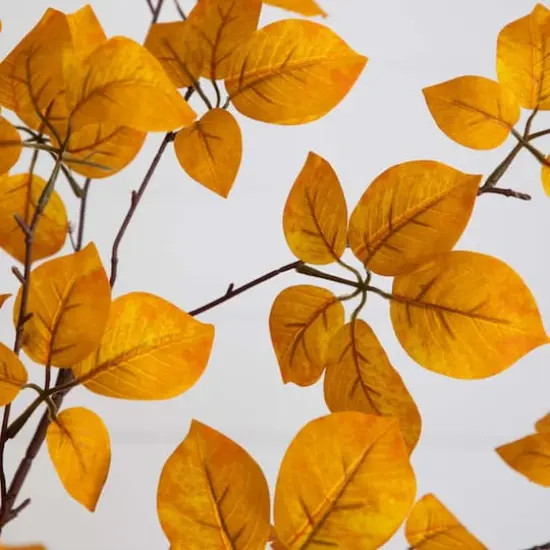 6ft. Orange Autumn Oyama Magnolia Artificial Potted Tree {5}