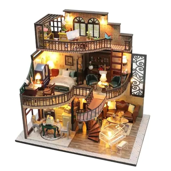 Wizardi House in English Style Miniature Dollhouse Roombox Kit {1}