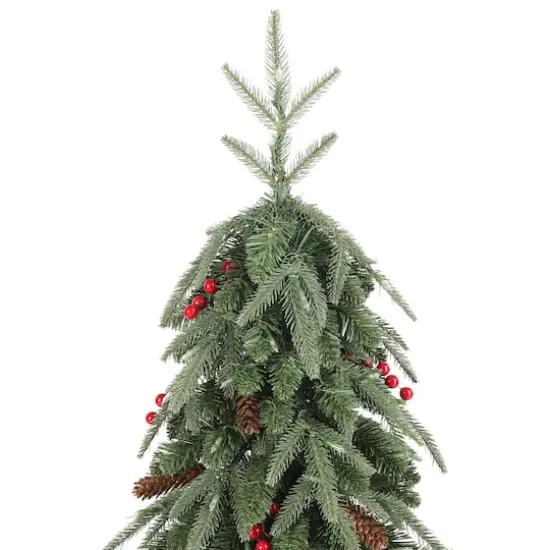 Glitzhome® 6ft Pre-lit Green Artificial Christmas Porch Tree, Warm White Lights {6}