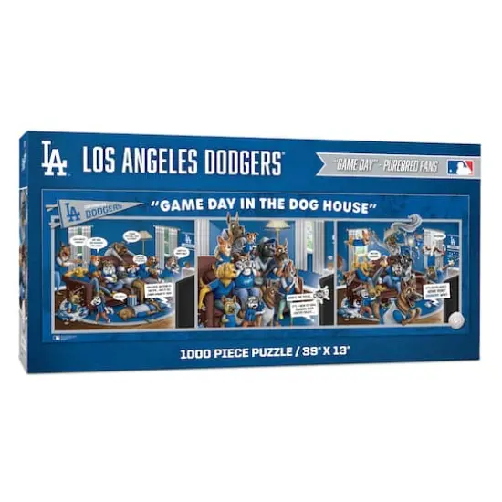 MLB Game Day in the Dog House 1,000 Piece Puzzle Los Angeles Dodgers {1}