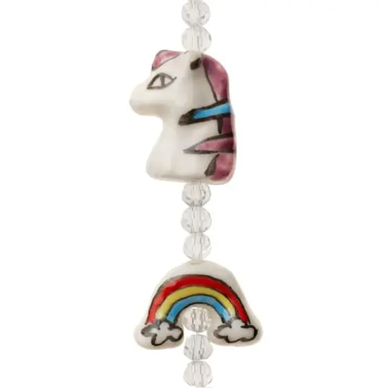 Multicolor Ceramic Unicorn & Rainbow Beads by Bead Landing&trade; {1}