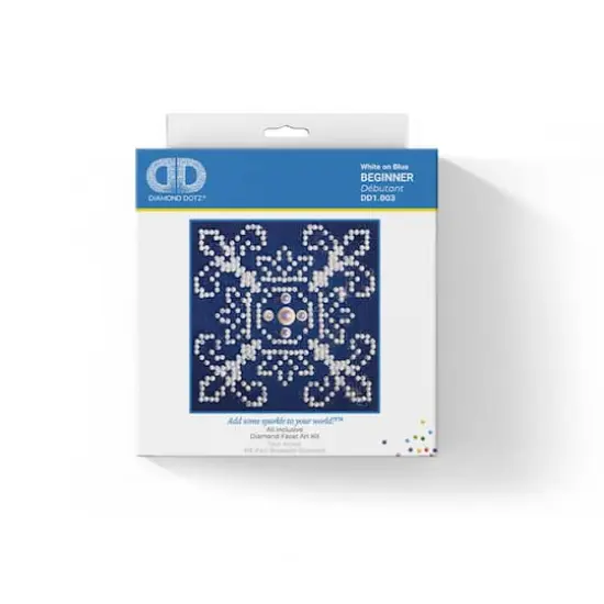 Diamond Dotz&reg; Beginner White on Blue Diamond Facet Art Kit {3}