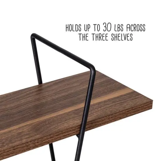 Honey Can Do 28" Three-Tier Decorative Metal & Wood Wall Shelves {10}