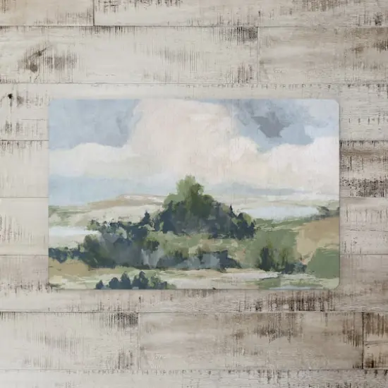 18" x 27" Navy Choppy Landscape Floor Mat {3}