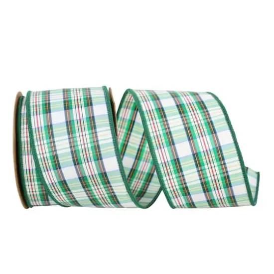 JAM Paper 2.5" x 10yd. Petersburg Wired Edge Plaid Ribbon {1}