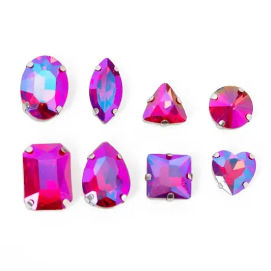 CousinDIY Silver Siam AB Glass Sew-On Rhinestones, 32ct. {3}