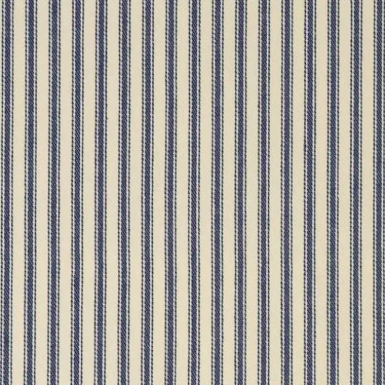 Roc-Lon Woven Ticking Stripe Cotton Fabric Navy/Natural White {5}