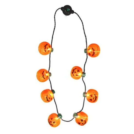 33" Orange Jack-O'-Lantern Necklace {3}
