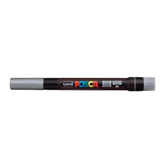 Uni POSCA PCF-350 Brush Tip Paint Marker Silver {1}