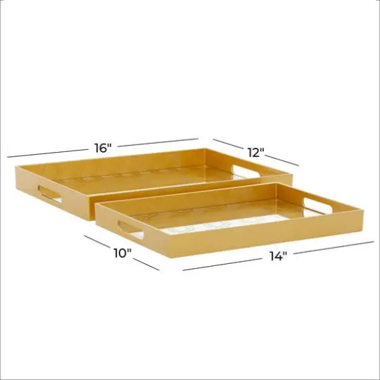 CosmoLiving by Cosmopolitan Gold Plastic Glam Tray Set {7}