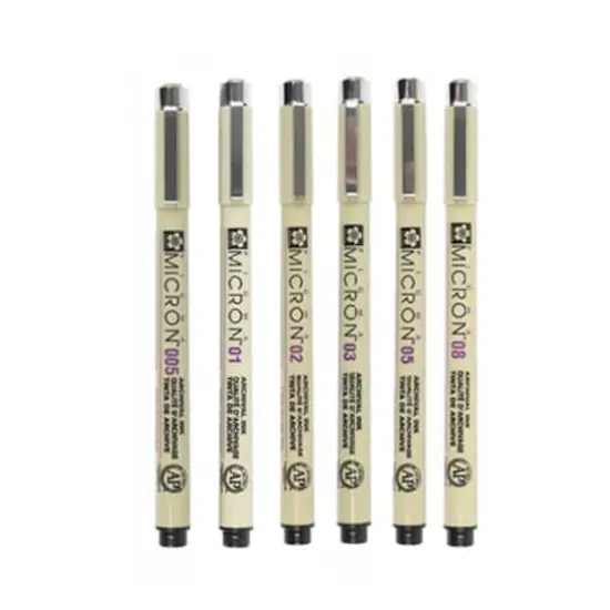 Pigma&reg; Micron&reg; Fine Line Black 6 Piece Pen Set {5}