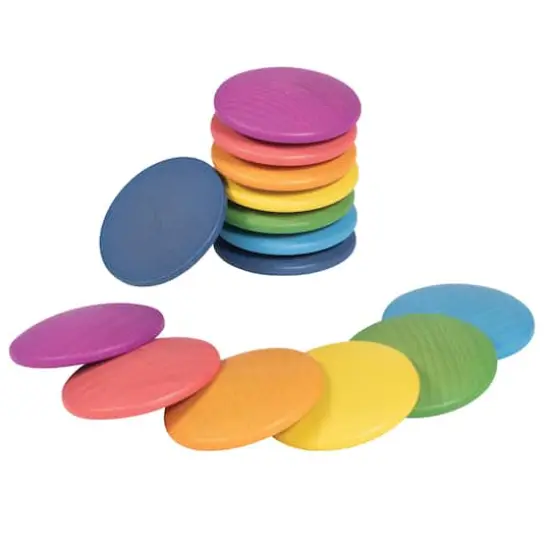 TickiT&reg; Rainbow Wooden Discs Set {1}