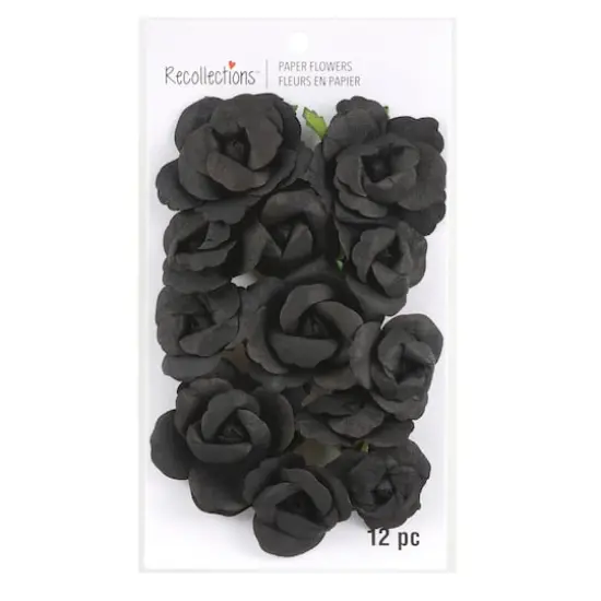 Black Paper Roses by Recollections&trade;, 12ct. {4}